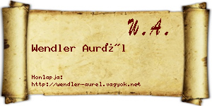 Wendler Aurél névjegykártya
